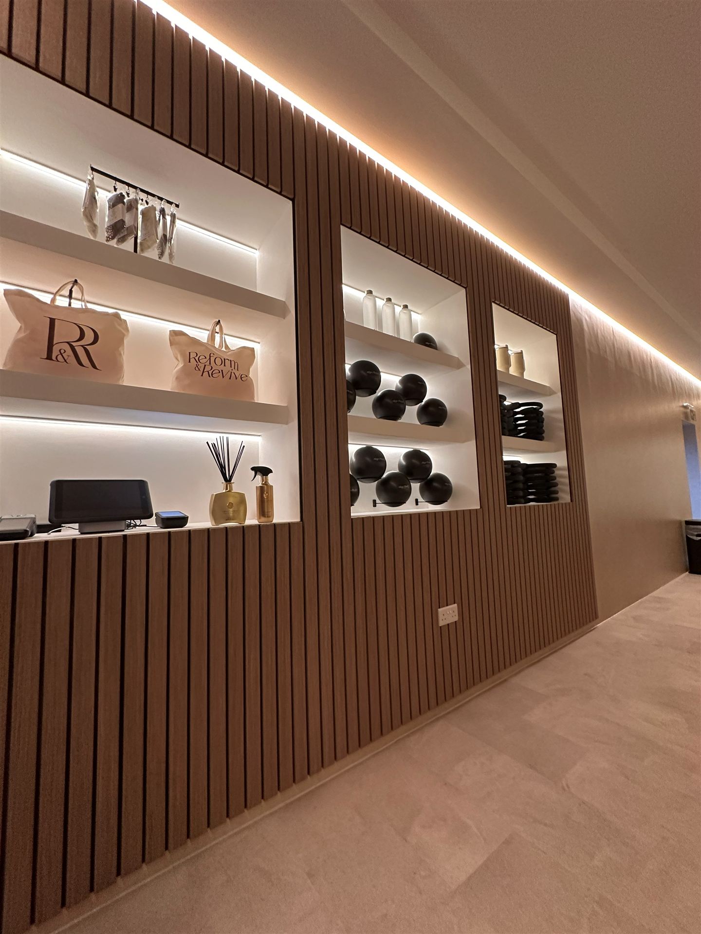 Finished reception and retail counter at Reform and Revive